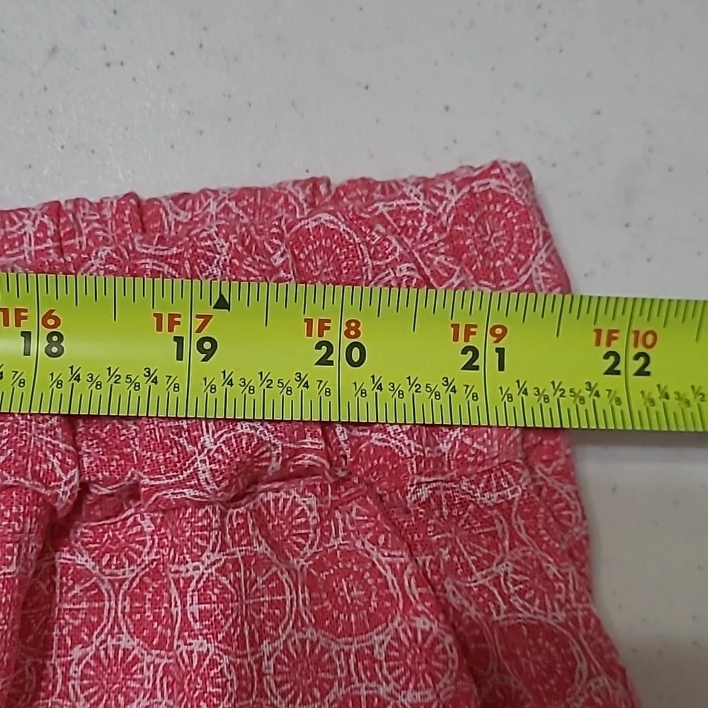 Woman Within Pink with White Pattern Linen Blend Shorts size 24W
